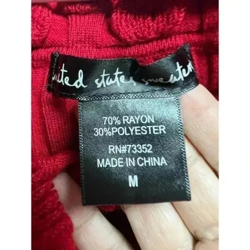 United States Sweaters Off the Shoulders Red Sweater Size Medium