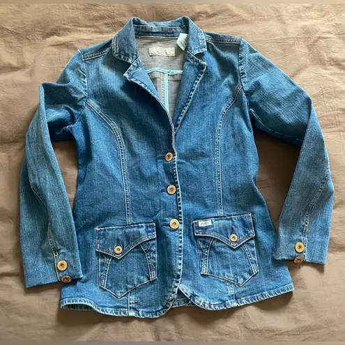 Vintage Levi Strauss Jean Jacket Denim Wash Copper Color Buttons Small Blue