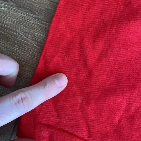 VINTAGE Christmas Tshirt Santa Sz Small Single Stitch Short Sleeve Hanes Beefy T Red