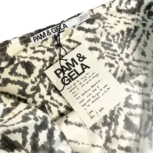 Pam & Gela new ✲ Asymmetric Drape Stretch Knit Skirt ✲ Stone Print ✲ Size Small