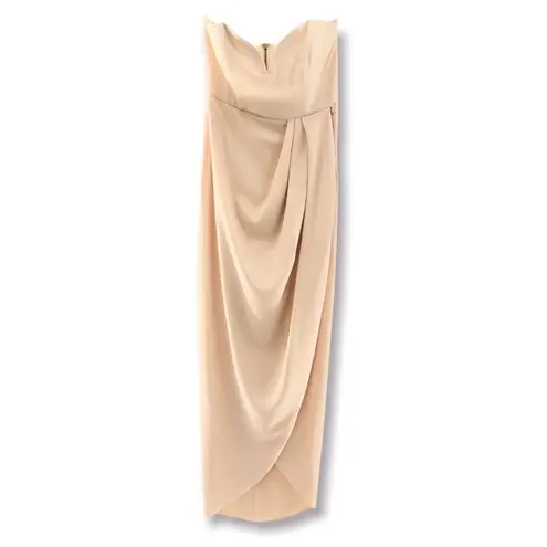 Shona joy Bustier Draped Maxi Dress in Nude 4