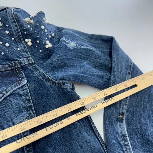 Pilcro and the Letterpress Jacket Womens Medium Donovan Pearled Embellished