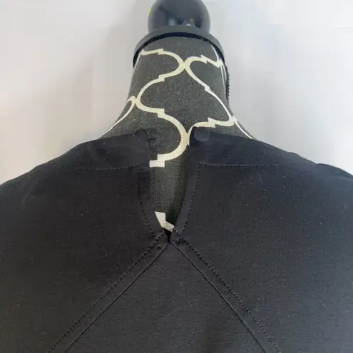 J Jill Black Ponte Bell Cuff LBD Classic Shift Neutral Minimalist Dress Sz Small