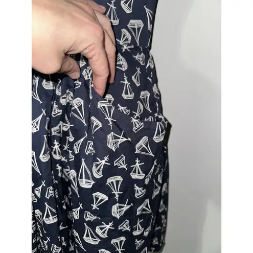 Jack Wills Nautical Sailboat Print Mini Dress Corset Style Bodice Pockets Size 6