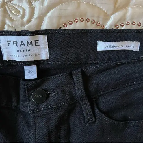 frame denim FRAME Le Skinny De Jeanne Raw Stagger Hem Jeans