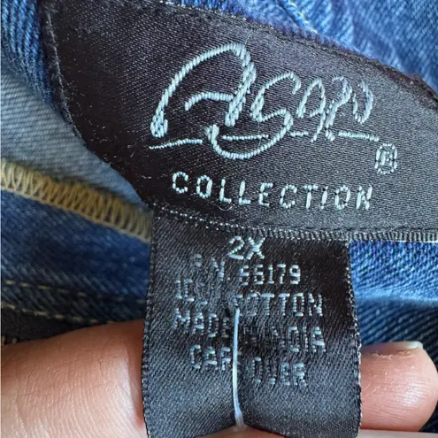 Vintage 90’s Agan Collection Embroidered Southwestern Zippered Denim Jacket Blue Size 2X