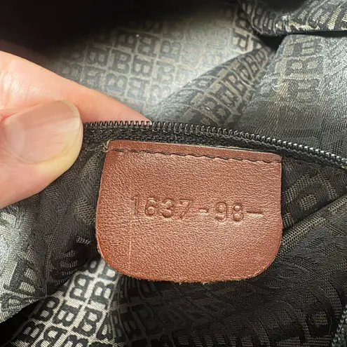 BALLY B Logo Black and Brown Leather Handbag