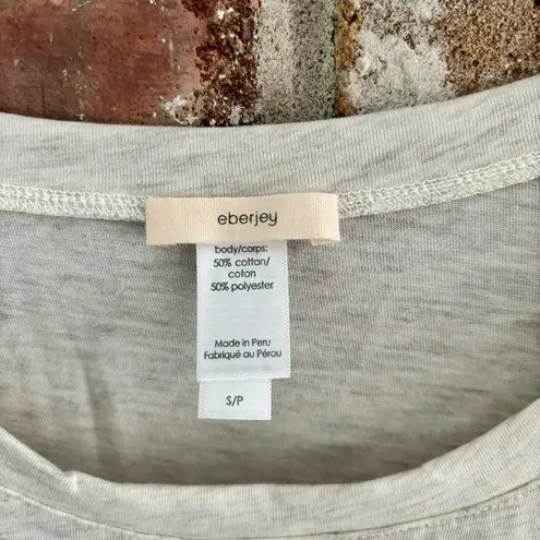 Eberjay Eberjey Light Gray Tie Front Long Sleeve Shirt Top, S