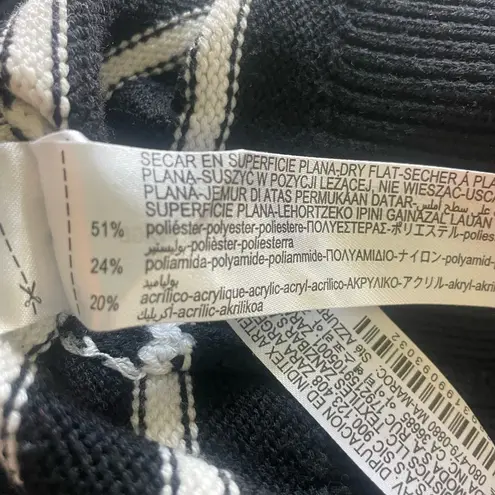 ZARA  Black And White Nautical Ribbed Knit Sweater