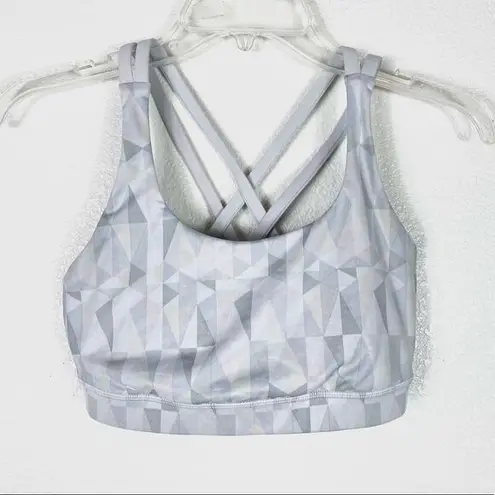 Lululemon  Energy Silver Grey Geometric Strappy Sportsbra