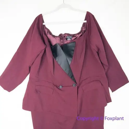 City Chic New! Alice Jumpsuit claret, plus size 24