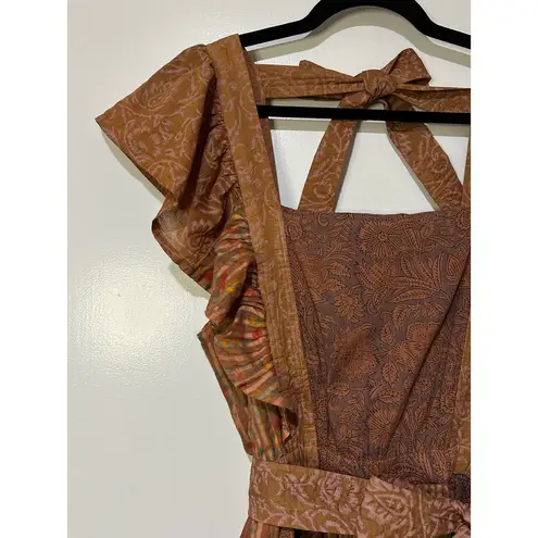 Cleobella  Earth Day Mini Dress Size Large NWT Terracotta Patchwork