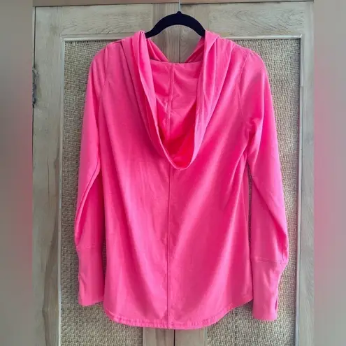 Balance Collection  Love Sleeve Hooded Running Top Hot Pink Workout Size Medium