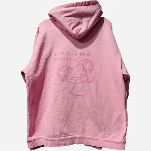 Boys Lie Dangerous Affection Thick Hoodie Dress in Baby Pink Oversized One Size