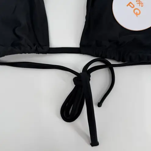 PILYQ PQ SWIM Gwen Bikini Top Size Medium NWT Black Gold Chain Swim Glam Halter