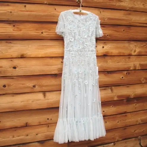 Mac Duggal 9212 Womens Embellished High Neck Cap Sleeve A Line Dress