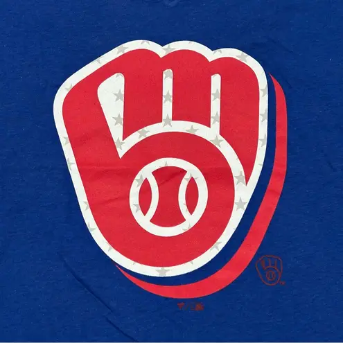 Fanatics Milwaukee Brewers MLB Baseball  Royal Blue Team V-Neck T-Shirt Women’s M