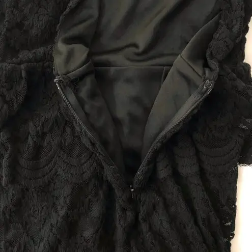 Pins & Needles Open Back Peplum Lace Dress Cut Out Sleeveless Mini Black