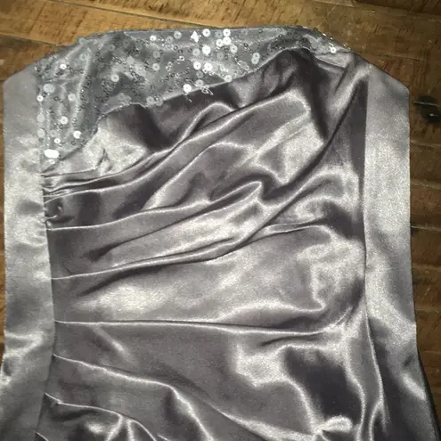 Gunne Sax Jessica McClintock for silver strapless vintage dress