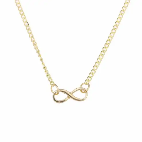 Infinite Love Infinity Loop Symbol Adjustable Gold Necklace