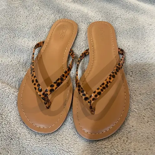 J.Crew  Cheetah Print Easy Summer Flip Flop Sandals