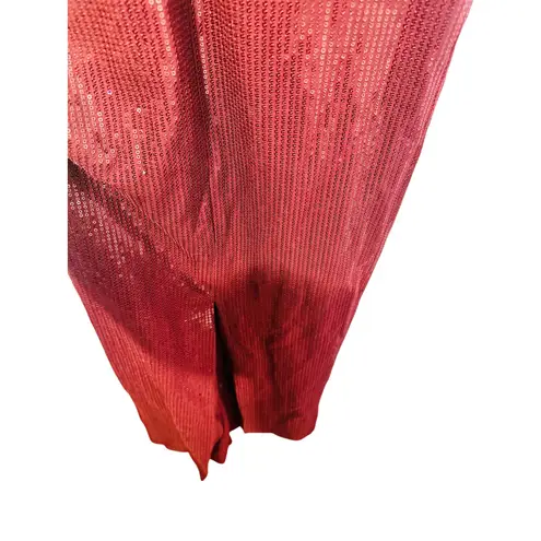 Solace London Red Burgundy Sequin One Shoulder Mock Neck Yara Gown size US 4