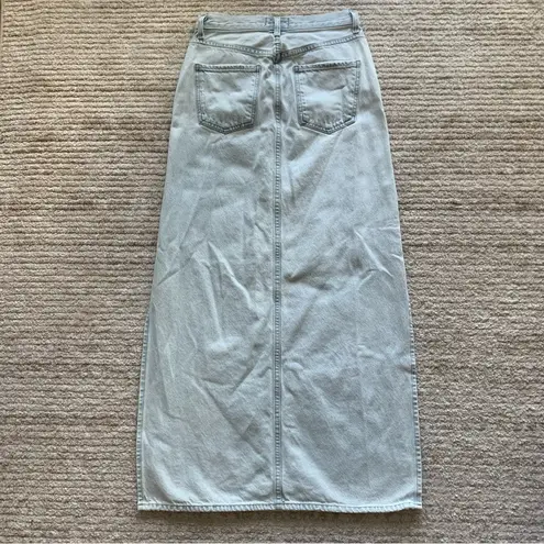 AGOLDE  Astrid Slice Denim Maxi Skirt 100% Cotton Size 24