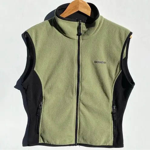 Obermeyer Women’s Vintage Sage Green and Black Zip Front Fleece vest