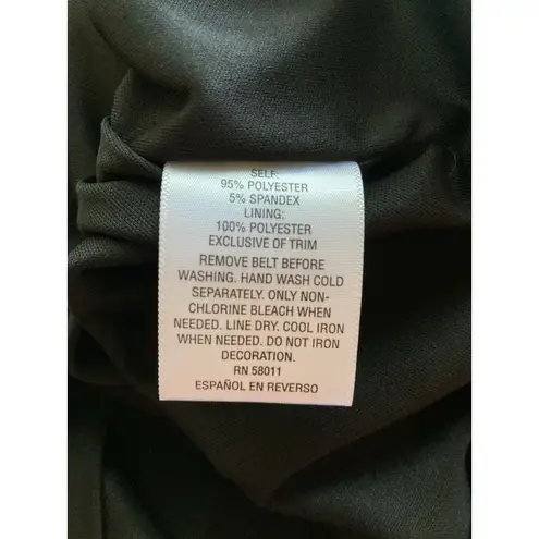 Thalia Sodi Designer Dress XXL Blouson Braided Gold Belt Black Open 3/4 Sleeve