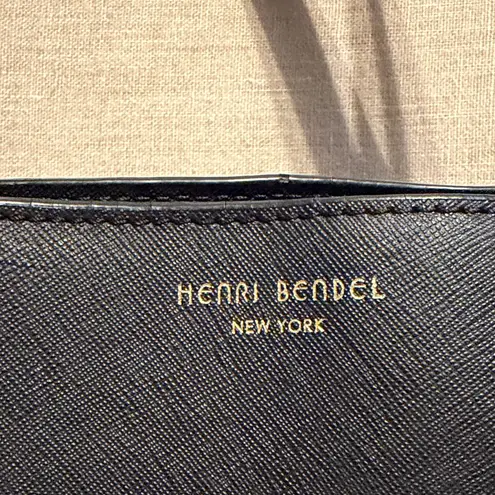 Henri Bendel Black Canvas Leather Tote Bag