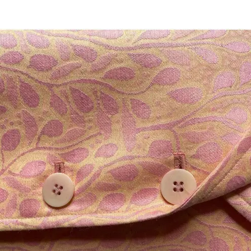 Lafayette 148 Women Blazer Size 6 Peach All Over Floral Print Suit Jacket Office Orange