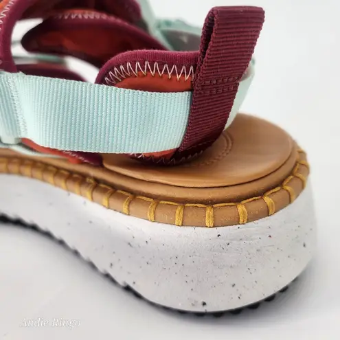 Chloé Lilli Multi-Strap Platform Sandals Orange/Teal EU 38 (US 7.5–8)