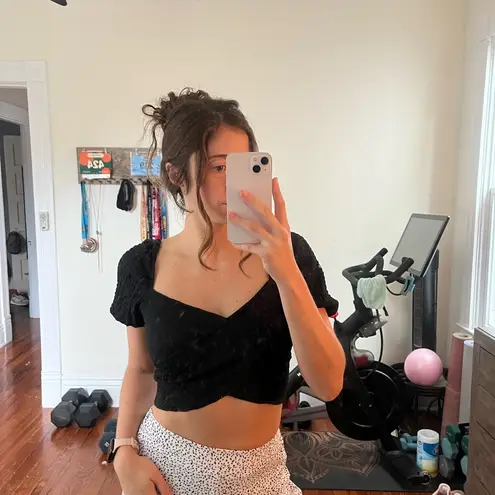 Chic Black Wrap Crop Top