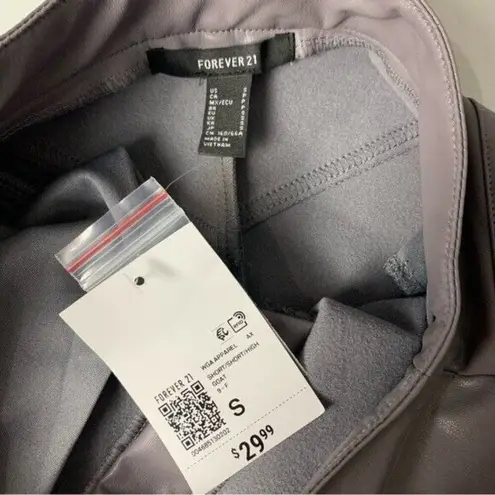 Forever 21  Faux Leather High Waisted Flare Shorts Gray Trendy Streetwear Small