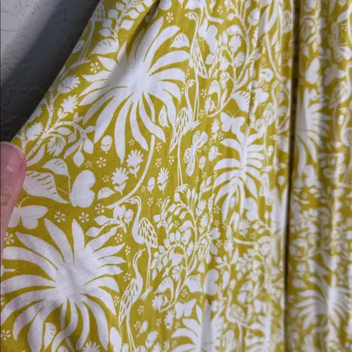 Boden Evangeline Floral Wrap Dress Lime Green Yellow Citrus Jersey Vacation Size 10