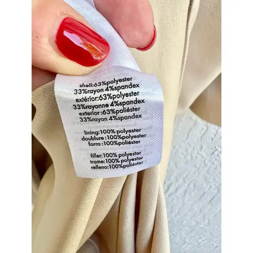 We Wore What NWT Suiting Twill Notch Lapel Blazer Coat Jacket Beige Womens Size XS