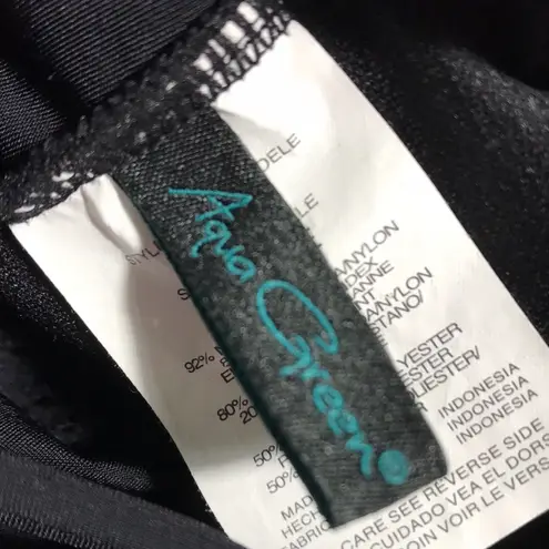 Aqua Green Crochet One Piece High Neck Swimsuit Black XL NWOT Padded Cups