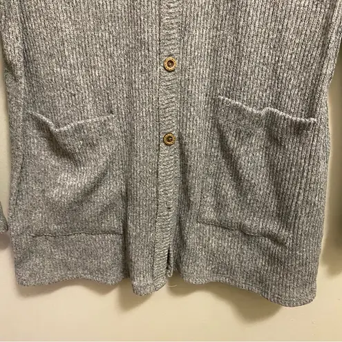 White Birch Womens Gray Cardigan Sweater XL Button Up Varsity Striped Sleeves - Image 4