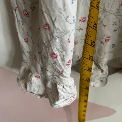 Eileen West White Floral Nightgown Cottagecore Romantic Luxe Sleepwear Large