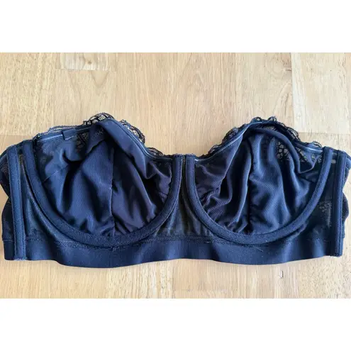 Lively Strapless Bra 38D Women Black Lace Underwire GUC No Straps Size undefined