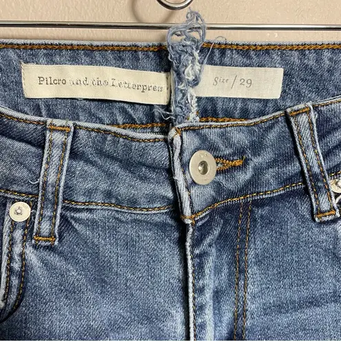 Pilcro and the Letterpress embroidered pom pom wide leg jeans *hemmed*