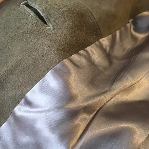 Vintage Leather & Mink Collar Coat Nubuck Coat Size M