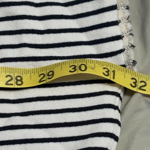 Frank & Eileen Wide Navy French Stripe One Sized Capelet Triple Fleece New Flaw