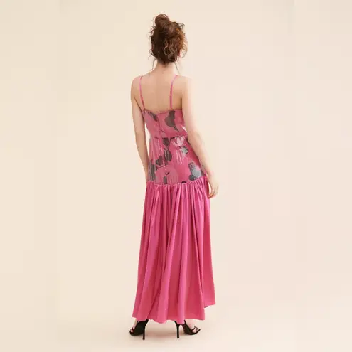 Hutch Anthropologie Sequin Floral Maxi Dress US size 2