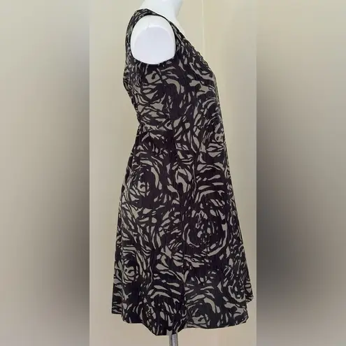 SimplyVera VeraWang Black & Brown/Gray Yellow Ornaments Dress Sz 2 Pull Over.