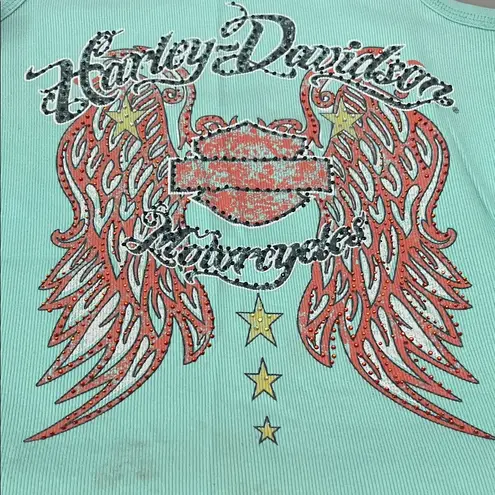 Harley Davidson Graphic Tank Top Green Size Large