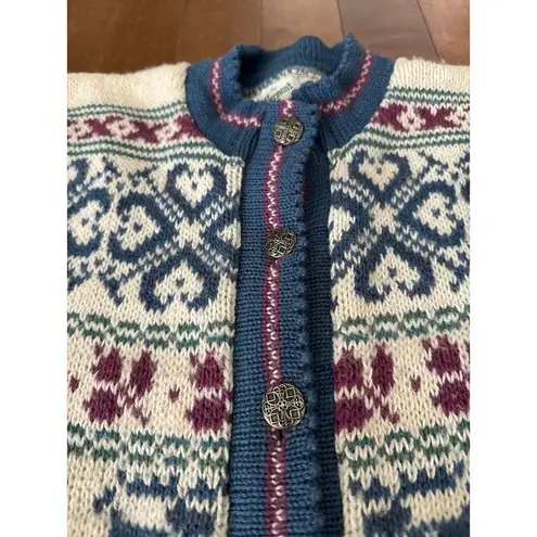 American Vintage Vermont country store winter white with deer cardigan size XL Red