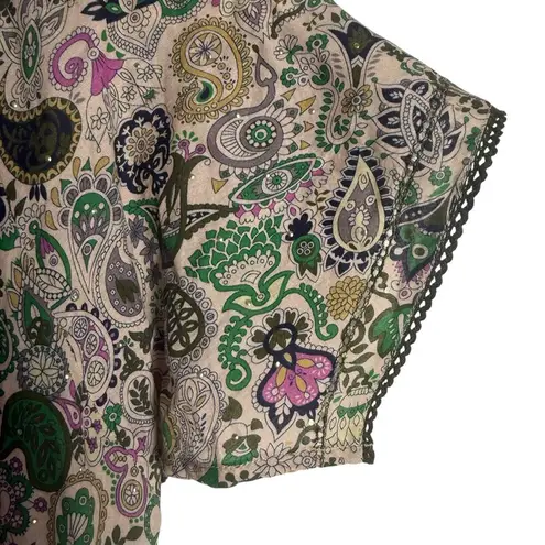 Zadig & Voltaire Karolina Ruffled Paisley Short Sleeve Midi Dress Size Small