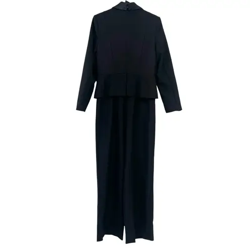 Aidan Mattox by Adrianna Papell Bow Trim Jumpsuit In Black Size 8