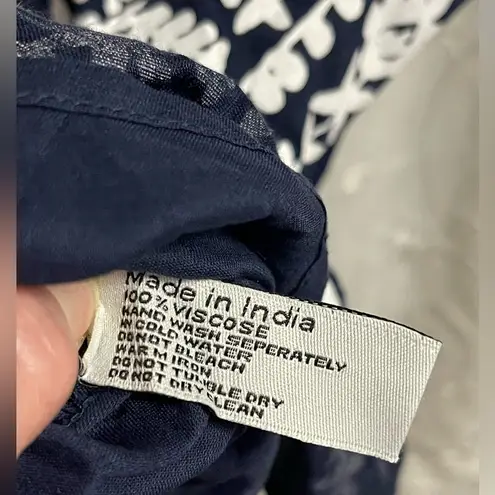 Buckhead Betties Women’s Size Large Tunic Dress Bell Sleeve Navy Print NWT